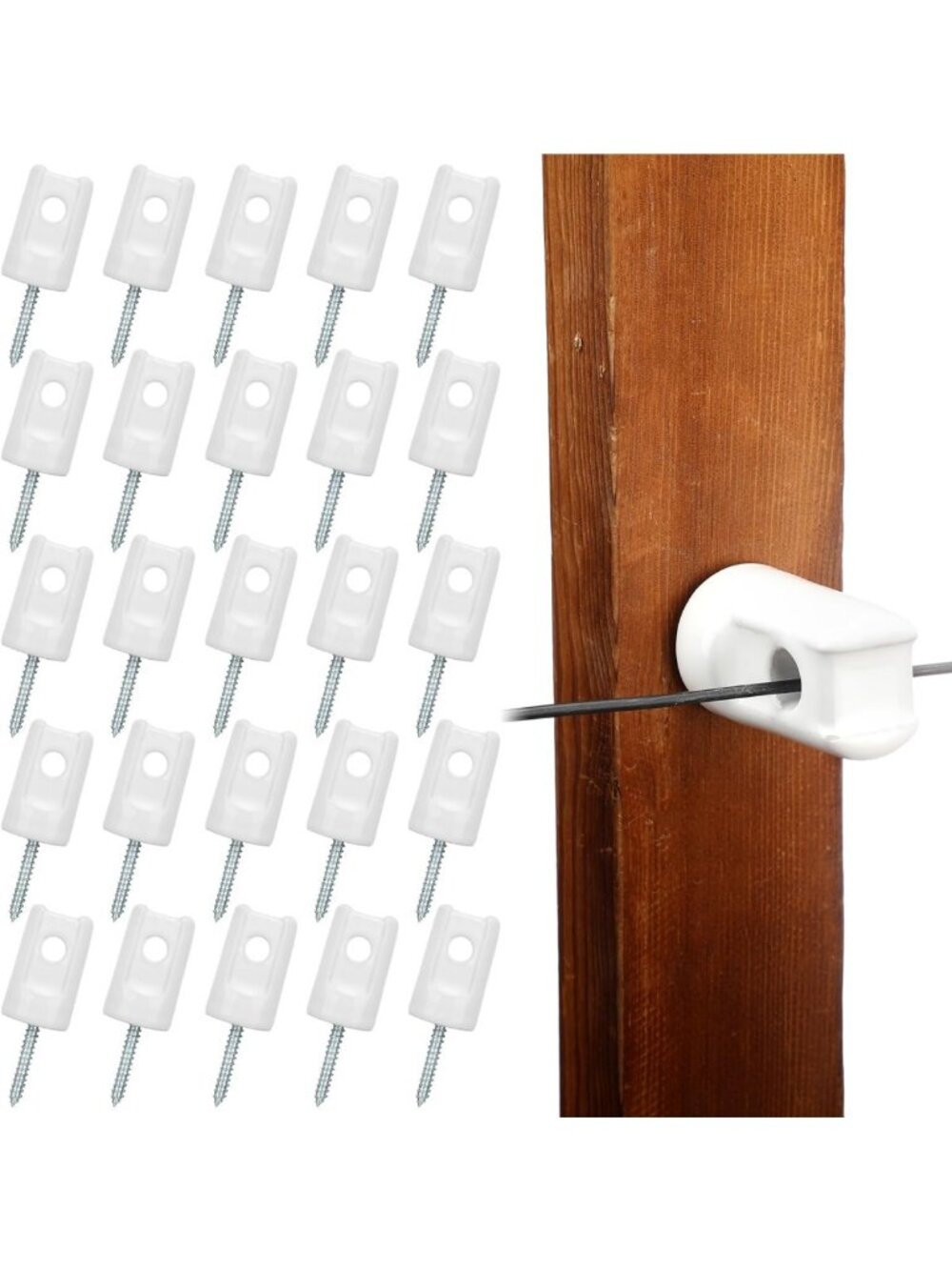 25 Pack Heavy Duty Ceramic Electric Fence Insulators - Durable & Weather